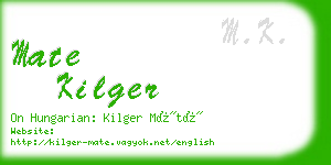 mate kilger business card